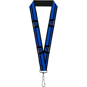 Buckle Down Lanyard-1.0"-Mopar Logo/Stripe Black/Blue