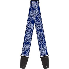 Buckle-Down Guitar Strap Paisley Blue White 2 Inches Wide