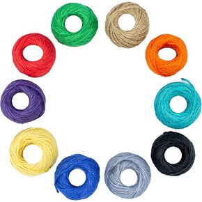10 Colors Jute Twine String, 820 Feet Colorful Natural Jute Twine for Artworks, DIY Arts Crafts, Wrapping Twine,Decoration,Picture Display,10 Rolls 2mm 3 Ply (10 Colors Jute Twine)