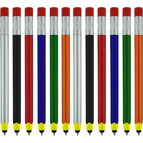 Stylus Pens for Kids Compatible with Phones and Touchscreen Devices +Ballpoint Writing Pen, Shaped Like a Real Pencil, Christmas Stocking Stuffers(12 Pack)