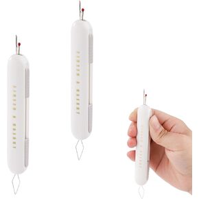 2pcs 2 in 1 Needle Threader Seam Ripper, Integrated Seam Remover & Needle Threading Tool Multifunctional Seam Rippers for Sewing Crafting Knitting Cross Stitch Quilting Supplies(Yellow)