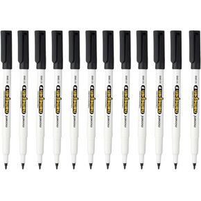 Monami Name Pen F Medium Point Permanent Marker Oil-based Pen Black (Pack of 12 Markers) …