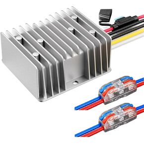 Step Down Converter 12v 10a 120w for 18v to 12v Step Down 48v to 12v Converter 24v to 12v Converter 20v to 12v Step Down Converter Etc.（Safety Fuse & Easy Connectors）