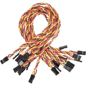 uxcell 10pcs 3-Pin Servo Extension Cable Cord Connectors Lead Wire Male to Male 22AWG 60-Cores Servo Receiver Wire