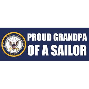 Proud Grandpa of A Sailor Bumper Sticker (Navy Naval Vinyl Decal United States Logo for Car, Truck (3 x 8 inch) USN Licensed