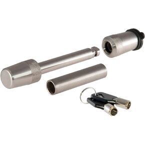 CURT 23580 Stainless Steel Trailer Hitch Lock, 1/2-Inch Pin Diameter, 5/8-Inch Adapter, Fits 1-1/4 or 2-Inch Receiver