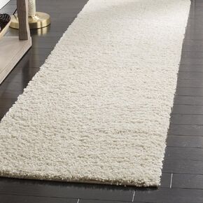 SAFAVIEH Arizona Shag Collection Runner Rug - 2'3" x 6', Creme, Solid Design, Non-Shedding & Easy Care, 1.6-inch Thick Ideal for High Traffic Areas in Living Room, Bedroom (ASG820A)