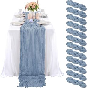 12 Pack Terracotta Cheesecloth Table Runner 10ft Boho Gauze Cheese Cloth Table Runner Rustic Sheer Runner 120 inch Long for Christmas Wedding Bridal Baby Shower Birthday Table Decorations