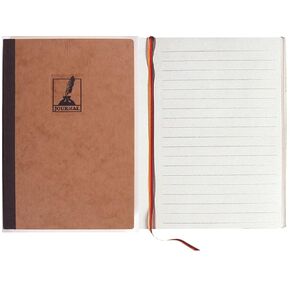 Exacompta Clothbound 5.5" x 8" Journal, Tan Cover, Gold Edge