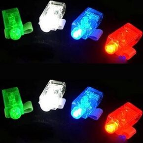 8 قطع LED أضواء أصابع الحفلات للمراهقين LED مصباح يدوي للإصبع تضيء حلقة الإصبع للأولاد والبنات والرجال والنساء للحفلات في الهالوين وعروض الحفلات الموسيقية ومستلزمات الحفلات والديكورات