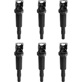 ENA Set of 6 Ignition Coil Pack Compatible with BMW 128i 135i 335i 325i 328i 330i E60 M5 525xi 528i N54 X3 X5 X6 Z4 2001-2016 Replacement for 0221504470 00044 12137594937 12137562744 12137571643 UF592