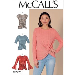 McCall's Women's Twist Front Shirt Sewing Patterns, Sizes 4-14, various, White
