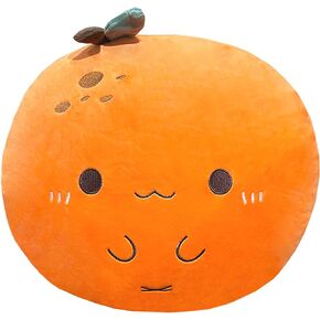 Orange Plush Pillow, Fruit Stuffed Animal, Food Plush Pillow with Hand Pocket, Gift for Kids Adults (12.9 * 12.2in)