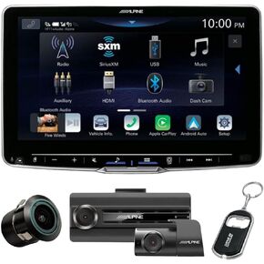 Alpine Halo9 ILX-F509 9" Digital Multimedia Receiver (Does Not Play Discs) with Bullet Camera and DVR-C310R Dash Camera