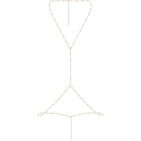 PAVOI 14K Gold Plated Body Chains Jewelry for Women | Summer Festival Layered Body Jewelry | Chest & Waist Chain