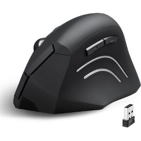 Perixx PERIMICE-508, Wired Programmable Vertical Ergonomic Mouse - 1000/1600 dpi - 5 Programmable Button - Natural Ergonomic Vertical Right handed Design,Black