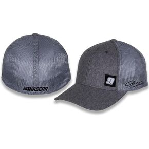 Chase Elliott #9 NASCAR 2024 Fitted Number Gray Structured Fitmax Heather Melton Mesh Hat, Orange