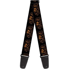 Buckle-Down Guitar Strap California Grizzly Bear Outline Black Brown 2 Inches Wide (GS-W32988)