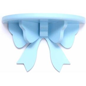 DOITOOL Wooden Floating Shelf Wall Mounted, Nordic Style Butterfly Semicircle Storage Shelf for Wall, Decoration Shelves for Bathroom, Bedroom, Kitchen, Living Room Display (Blue)