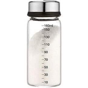 ZETA Salt and Pepper Shaker with Adjustable Pour Holes Lid, Stainless Steel Cap Glass Body
