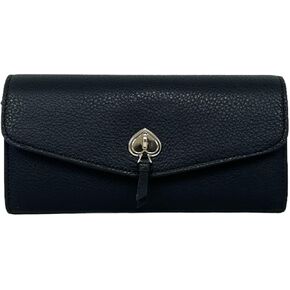 Kate Spade New York Marti Large Pebbled Leather Continental Flap Wallet Black in Kuwait