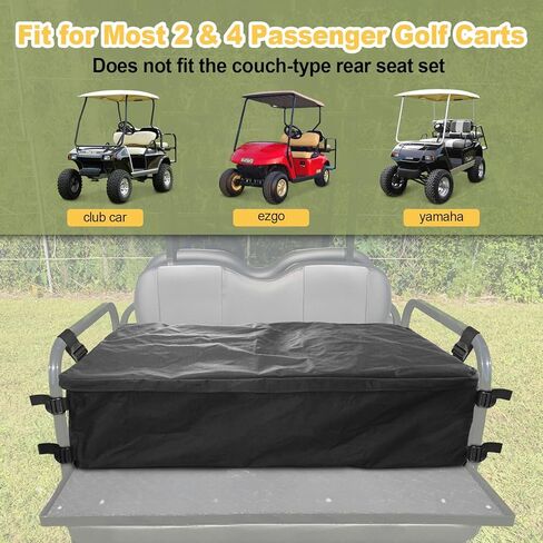 حقيبة تخزين عالمية لعربة الجولف لشخصين و4 ركاب للمقعد الخلفي لعربة الجولف، حقيبة شحن لعربة الجولف مقاومة للماء لسيارة EZGO Club Car Yamaha (أسود) in Kuwait