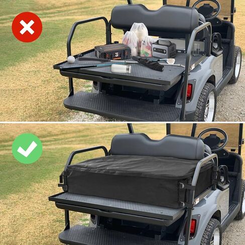 حقيبة تخزين عالمية لعربة الجولف لشخصين و4 ركاب للمقعد الخلفي لعربة الجولف، حقيبة شحن لعربة الجولف مقاومة للماء لسيارة EZGO Club Car Yamaha (أسود) in Kuwait