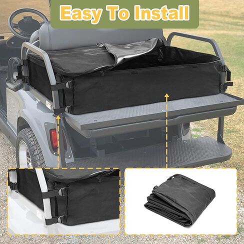 حقيبة تخزين عالمية لعربة الجولف لشخصين و4 ركاب للمقعد الخلفي لعربة الجولف، حقيبة شحن لعربة الجولف مقاومة للماء لسيارة EZGO Club Car Yamaha (أسود) in Kuwait