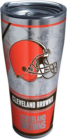 كوب Tervis ذو الجدران الثلاثية NFL Cleveland Browns المعزول يحافظ على المشروبات باردة وساخنة، 30oz - من الفولاذ المقاوم للصدأ، حافة in Saudi Arabia