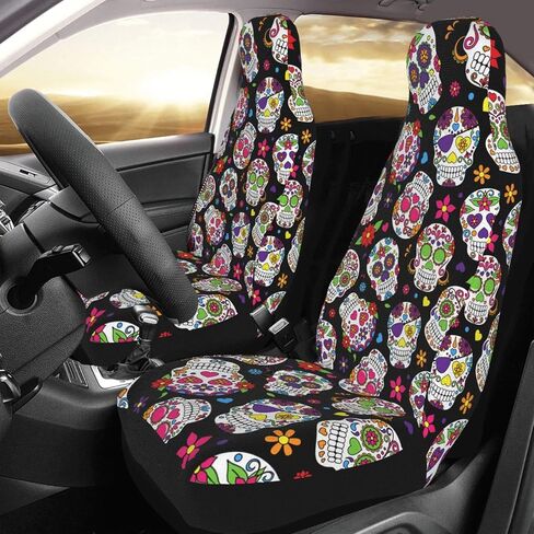 BLUBLU Car Front Seat Covers 2 PCS, Vehicle Seat Protector Car Mat Covers, Fit Most Cars, Sedan, SUV, Van - Cat with Glasses in Saudi Arabia