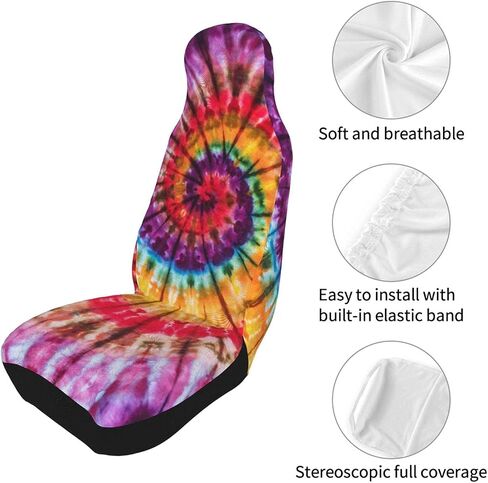 BLUBLU Car Front Seat Covers 2 PCS, Vehicle Seat Protector Car Mat Covers, Fit Most Cars, Sedan, SUV, Van - Cat with Glasses in Saudi Arabia