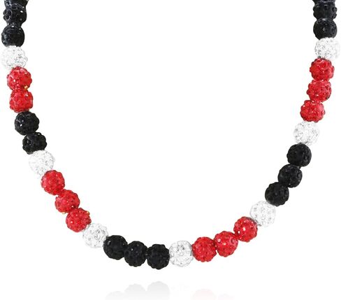 Baseball Necklace for Men Ice Collection Necklace for Competitive Athletes Bling Necklace Glitter Rhinestone Ball Beaded Necklaces for Women Girls Gifts in Saudi Arabia