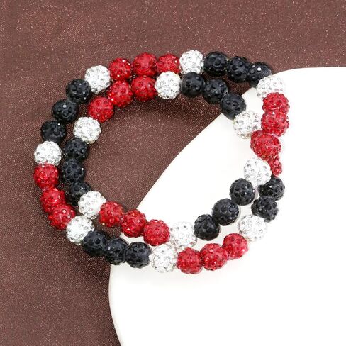 Baseball Necklace for Men Ice Collection Necklace for Competitive Athletes Bling Necklace Glitter Rhinestone Ball Beaded Necklaces for Women Girls Gifts in Saudi Arabia