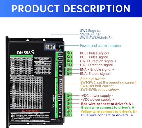 RATTMMOTOR 3 Axis USB CNC Controller Kit,Nema23 Stepper Motor 425oz-in 3A 112mm,FMD2740C Driver 4A,USB Interface Card USBCNC Control Breakout Board,36V Power Supply CNC Router Machine Kit in Saudi Arabia