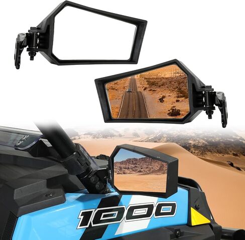 A & UTV PRO Folding Rearview Side Mirrors, Compatible with 2014-2023 Polaris RZR Turbo XP/XP4 1000 Trail 900 Accessories Adjustable Rear View Mirrors, Black, Replace OEM #2881198 in Saudi Arabia