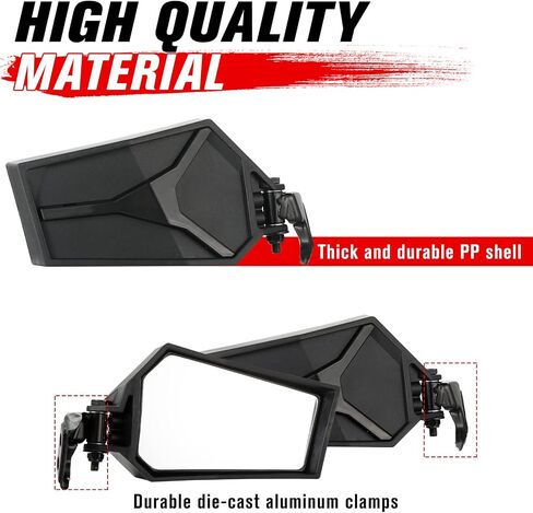 A & UTV PRO Folding Rearview Side Mirrors, Compatible with 2014-2023 Polaris RZR Turbo XP/XP4 1000 Trail 900 Accessories Adjustable Rear View Mirrors, Black, Replace OEM #2881198 in Saudi Arabia