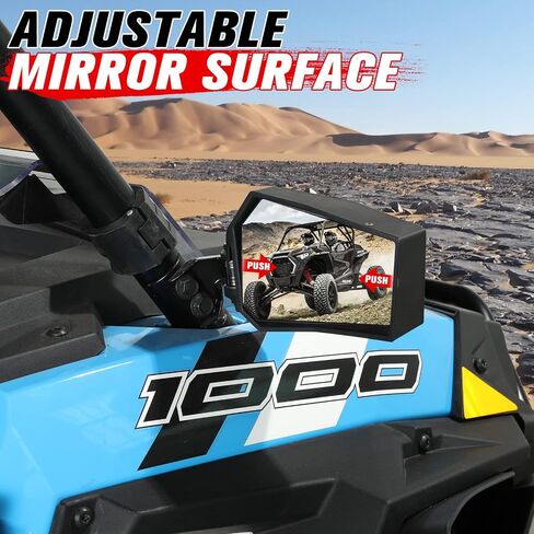 A & UTV PRO Folding Rearview Side Mirrors, Compatible with 2014-2023 Polaris RZR Turbo XP/XP4 1000 Trail 900 Accessories Adjustable Rear View Mirrors, Black, Replace OEM #2881198 in Saudi Arabia
