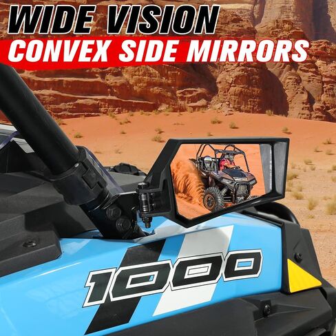 A & UTV PRO Folding Rearview Side Mirrors, Compatible with 2014-2023 Polaris RZR Turbo XP/XP4 1000 Trail 900 Accessories Adjustable Rear View Mirrors, Black, Replace OEM #2881198 in Saudi Arabia