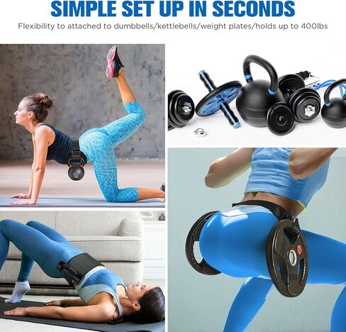 Pro Hip Thrust Belt, Exercise Booty Belt for Hip Thrust Use with Dumbbells, Kettlebells, Plates, Adjustable Anti-slip Multifunctional Fitness Belt for Gym or Home Workout in Kuwait