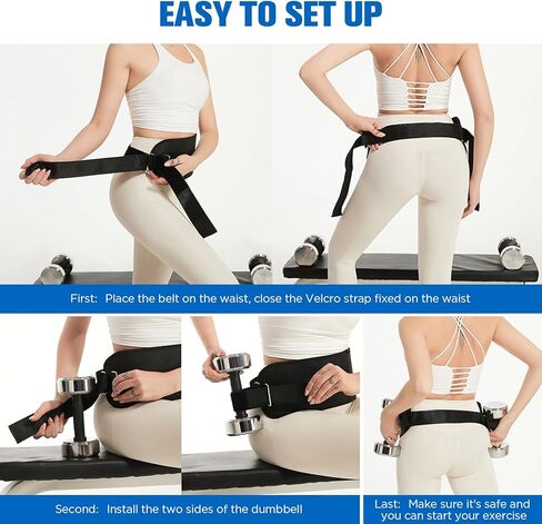 Pro Hip Thrust Belt, Exercise Booty Belt for Hip Thrust Use with Dumbbells, Kettlebells, Plates, Adjustable Anti-slip Multifunctional Fitness Belt for Gym or Home Workout in Kuwait