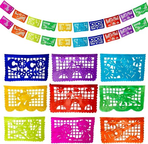 16 Ft Coco Movie Papel Picado Plastic Extra Large Mexican Banners with Iconic Coco Movie Scenes, Mexican Party Decorations, Mexican Theme Party Decorations with Disney Coco Papel Picado Party Banners in Saudi Arabia