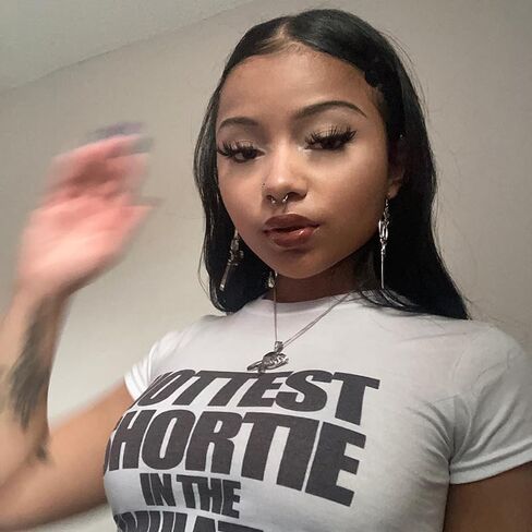Baby Tees for Women Y2k Short Sleeve Crop Top Funny Graphic Summer T-Shirt in Saudi Arabia