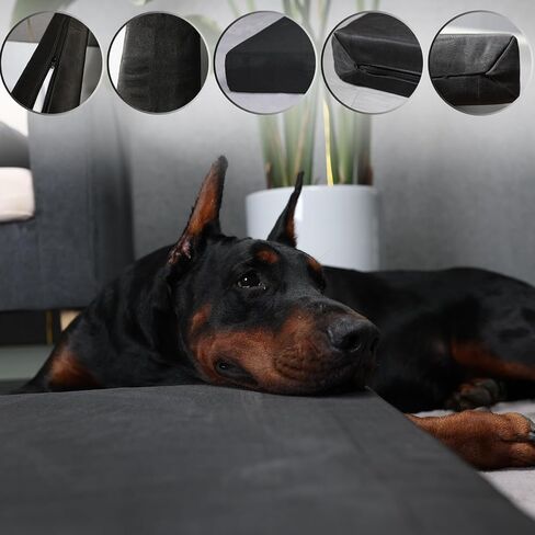 Tough Dog Beds for Aggressive Chewers Resistant and Scratch Proof,Chew Proof Dog Beds Large Sized Dog with Removable Washable Cover,Indestructible Dog Beds for Excessive Chewers Anti Tear,Black in Saudi Arabia