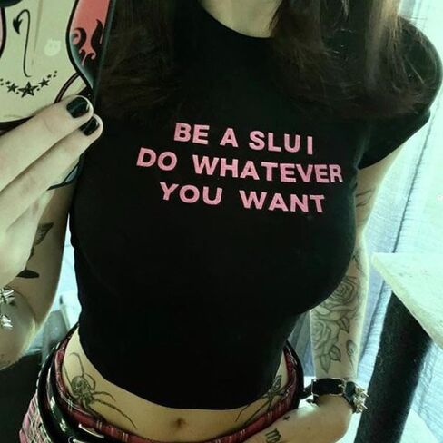 Baby Tees for Women Y2k Short Sleeve Crop Top Funny Graphic Summer T-Shirt in Saudi Arabia