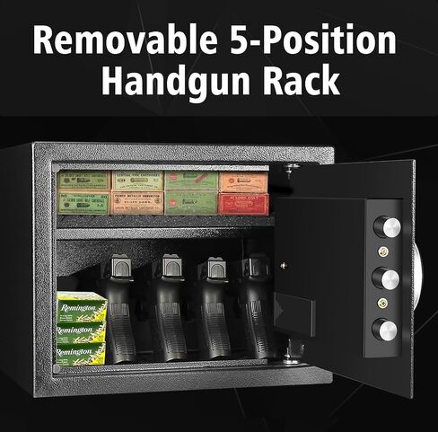 Fingerprint Safe, Biometric Cabinet Safe for Home/Office/Hotel, Secure Handgun, Documents, Jewelry, Valuables - Black in Saudi Arabia