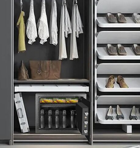 Fingerprint Safe, Biometric Cabinet Safe for Home/Office/Hotel, Secure Handgun, Documents, Jewelry, Valuables - Black in Saudi Arabia