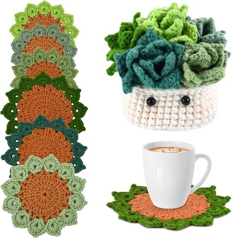 selatala 6PCS Crochet Kit for Beginners, Amigurumi Crocheting Animals Kits with Step-by-Step Video Tutorials Dinosaur, Hedgehog, Crab, Owl, Elephant and Bee, Knitting Starter Pack for Adults in Saudi Arabia