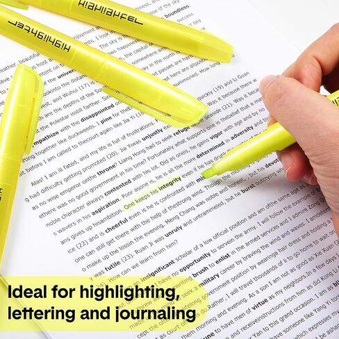 Thenshop 100 Pcs Yellow Highlighters Bulk Pocket Style Highlighters Gel Highlighter No Bleed Thin Highlighters for Adults Highlighting in the Home Office in Saudi Arabia