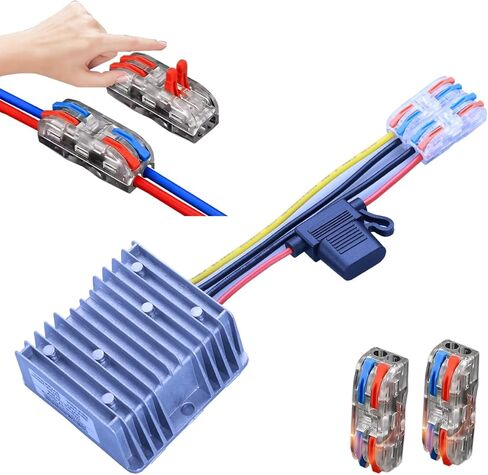 Step Down Converter 12v 10a 120w for 18v to 12v Step Down 48v to 12v Converter 24v to 12v Converter 20v to 12v Step Down Converter Etc.（Safety Fuse & Easy Connectors） in Kuwait