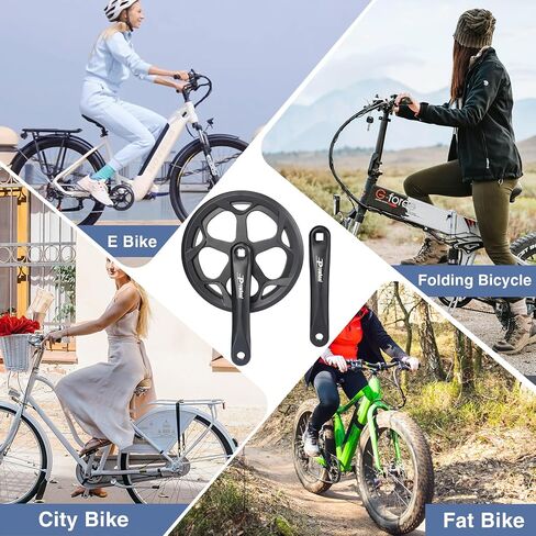 Prowheel E Bike/ Bike Crankset 1 Piece/Single 48T/52T Steel Chainring with Double Chain Cover 170mm Aluminium Alloy Arm for Single Speed and 6/7/8 Speeds Electric Bike,Bicycles, Folding Bicycle in Kuwait